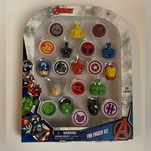 Marvel Avengers Eraser Set Hulk Captain America Iron Man New School Supplies